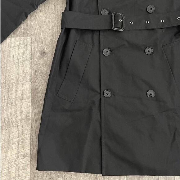 Banana Republic Classic Trench Coat Black Double Breasted Belted - Picture 6 of 9